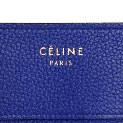 Celine Drummed Calfskin Mini Luggage Indigo 8 of 8