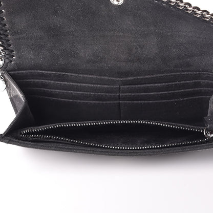 Stella McCartney Denim Star Print Falabella Continental Flap Wallet Black 5 of 10