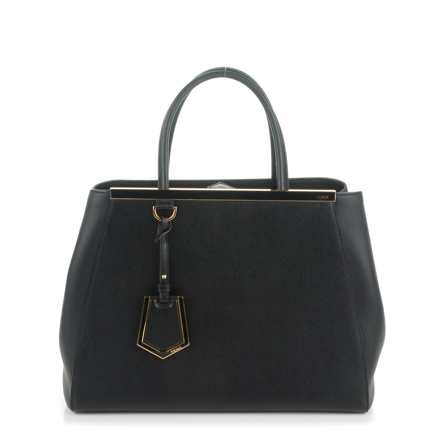Fendi Vitello Elite Medium 2Jours Tote Black 1 of 6