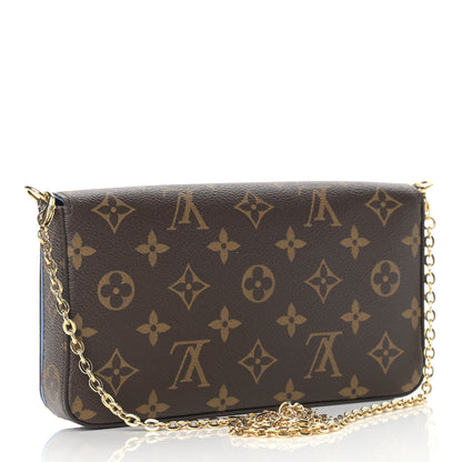 Louis Vuitton Monogram 2021 Christmas Animation China Wall Pochette Felicie Chain Wallet Myosotis Blue 4 of 9