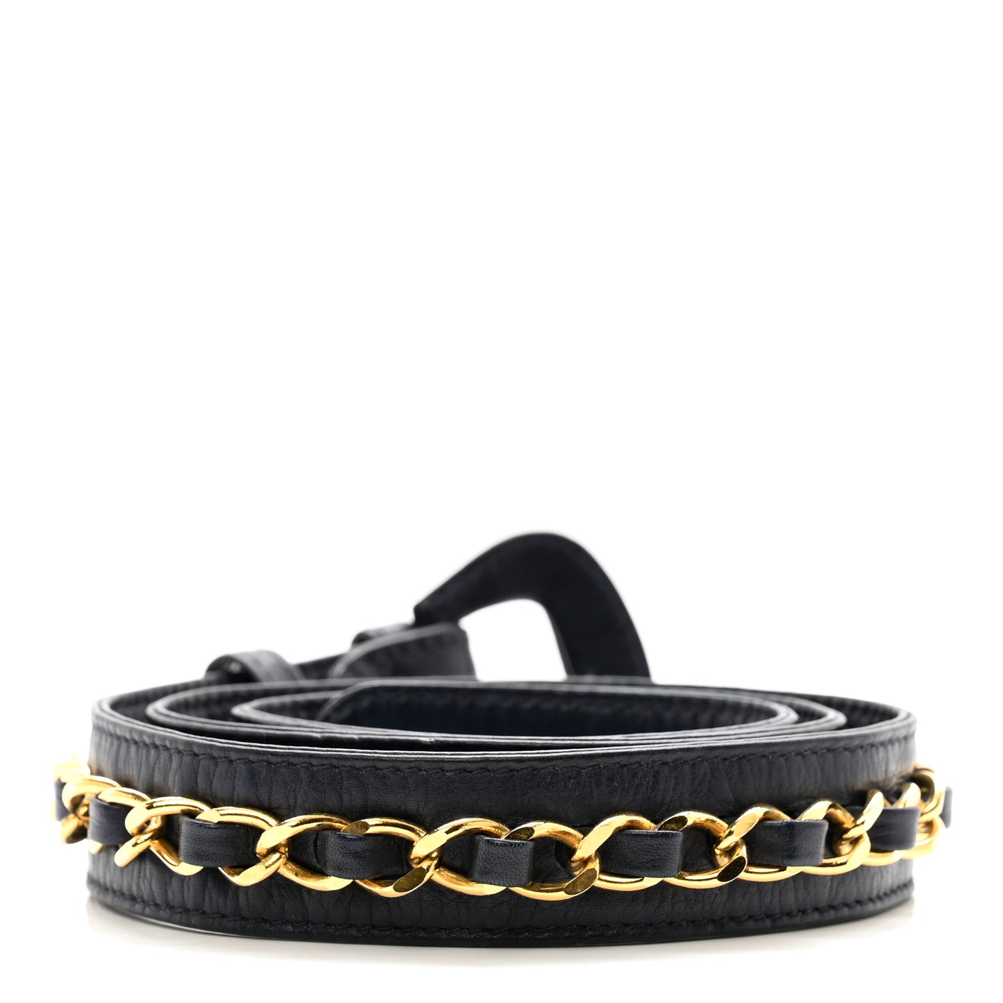 Calfskin Chain Belt 75 30 Navy
