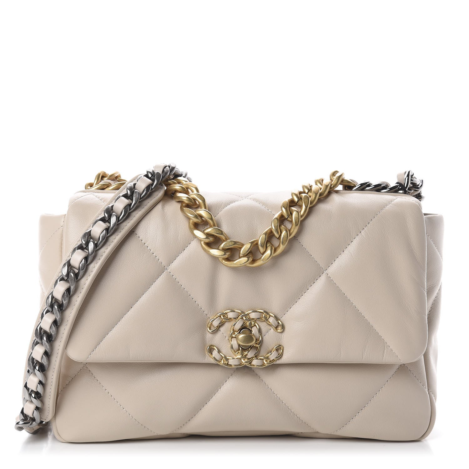 Chanel Goatskin Quilted Medium 19 Flap Beige 1 of 9