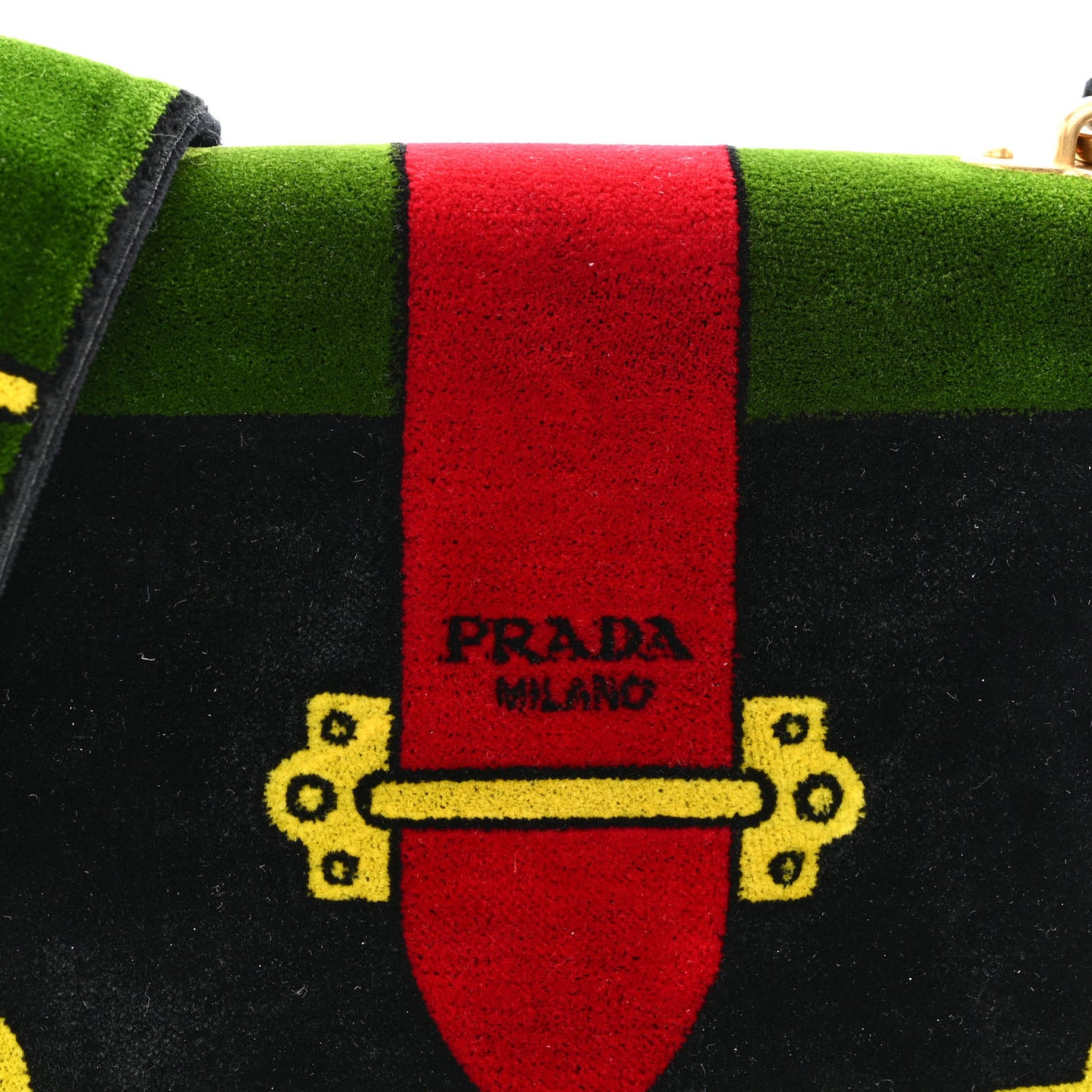 Velluto Ricamo Cahier Shoulder Bag Black