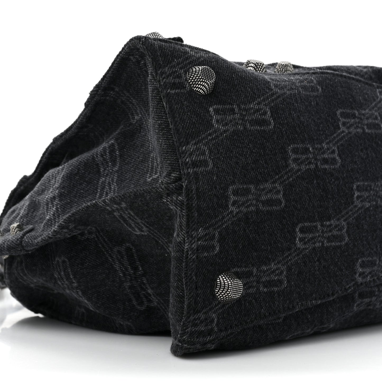 Washed Denim BB Monogram Neo Cagole City Handbag Black