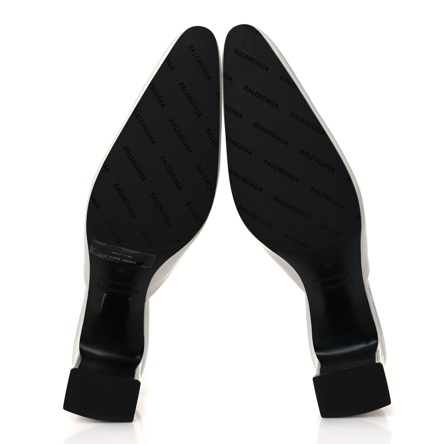 Patinated Calfskin Mule Pumps 36 Optic White
