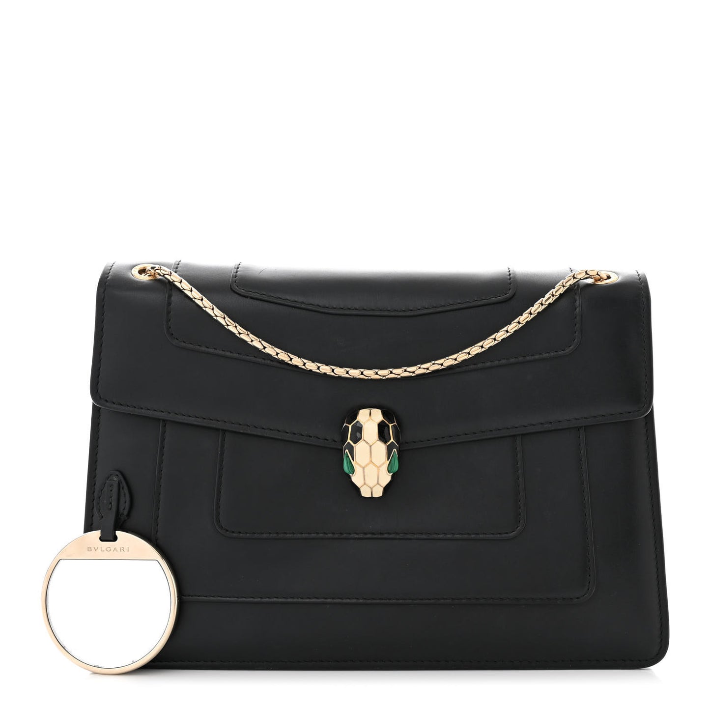 Calfskin Serpenti Forever Crossbody Bag Black
