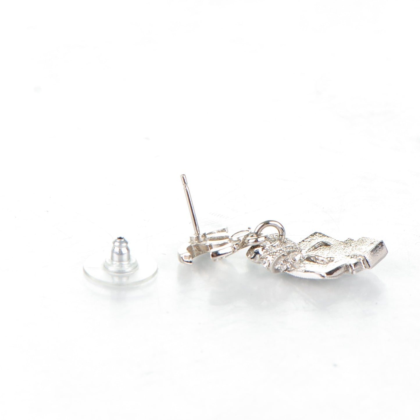 Crystal CC Drop Earrings Silver