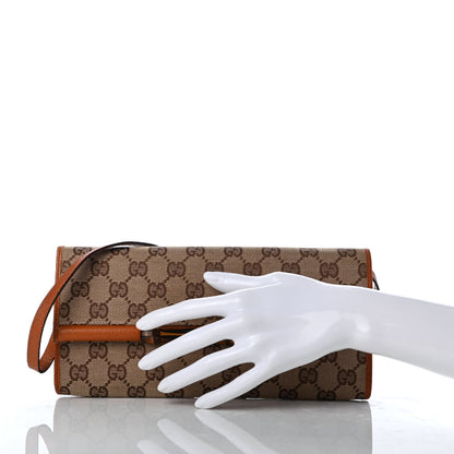 Gucci Monogram Bamboo Bar Clutch Brown 2 of 5