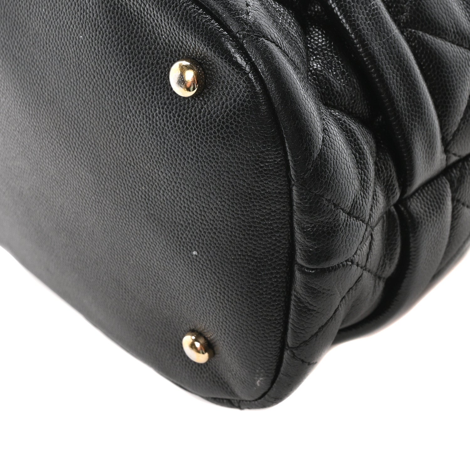 Chanel Caviar Quilted Large Rolled Up Bucket Drawstring Bag Black 10 of 10