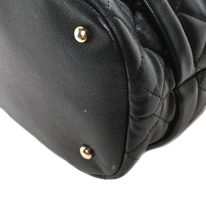 Chanel Caviar Quilted Large Rolled Up Bucket Drawstring Bag Black 10 of 10