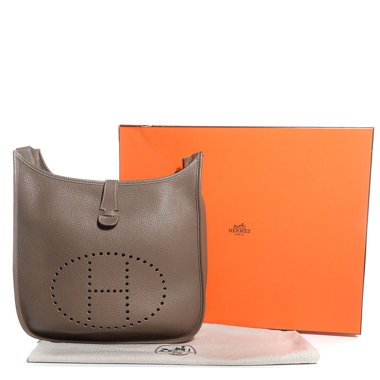 Hermes Taurillon Clemence Evelyne III GM Etoupe 12 of 17