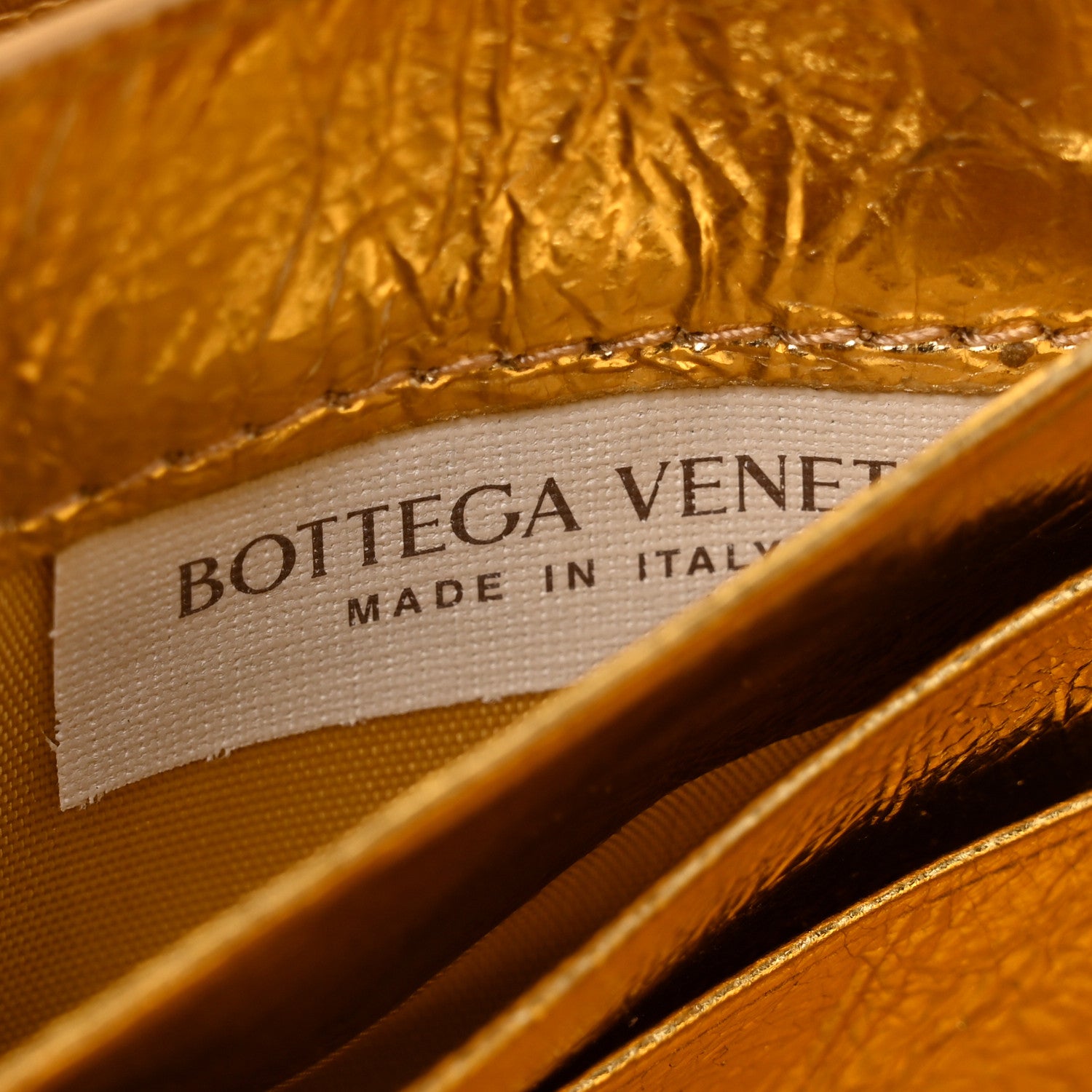 Bottega Veneta Metallic Lambskin Intrecciato Long Andiamo Top Handle Clutch Gold 7 of 7