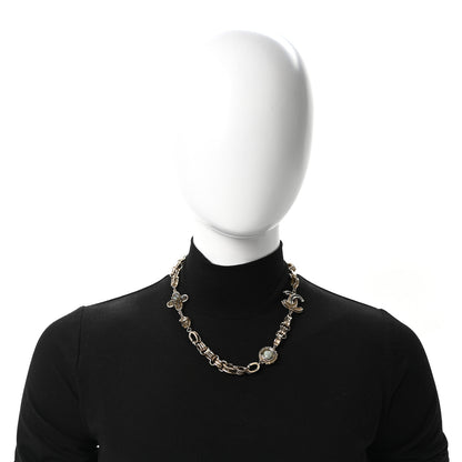 Chanel Metal Quartz CC Flower Choker Necklace Gold 2 of 4