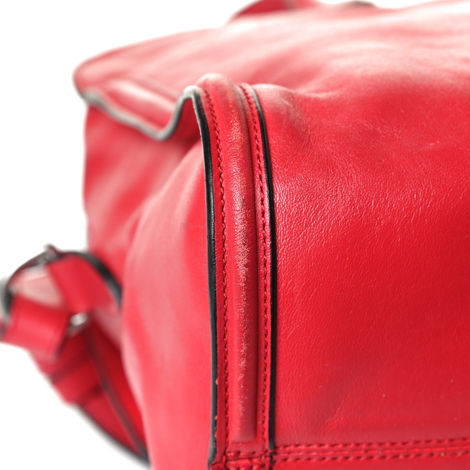 Alexander McQueen Pebbled Calfskin Small Skull Padlock Zip Around Tote Red 12 of 13