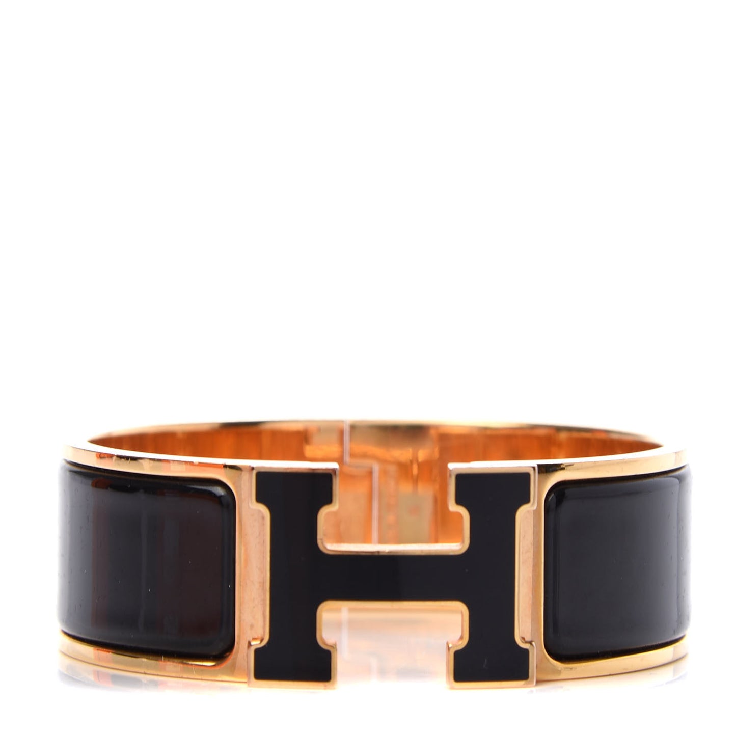 Enamel Wide Clic Clac H Bracelet PM Black