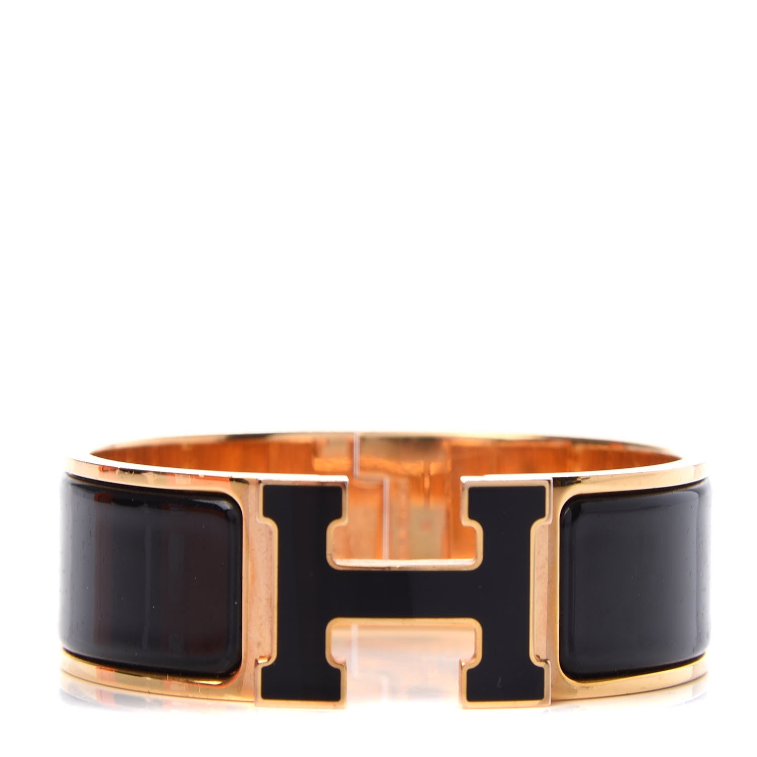 Hermes Enamel Wide Clic Clac H Bracelet PM Black 1 of 5