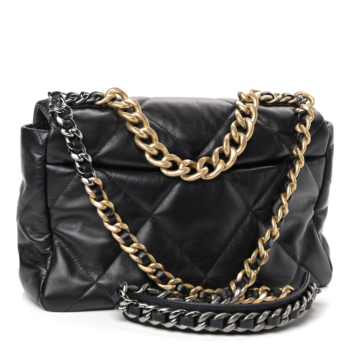 Chanel Goatskin Quilted Large Chanel 19 Flap Black 2 of 8