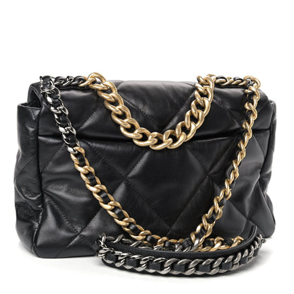 Chanel Goatskin Quilted Large Chanel 19 Flap Black 2 of 8