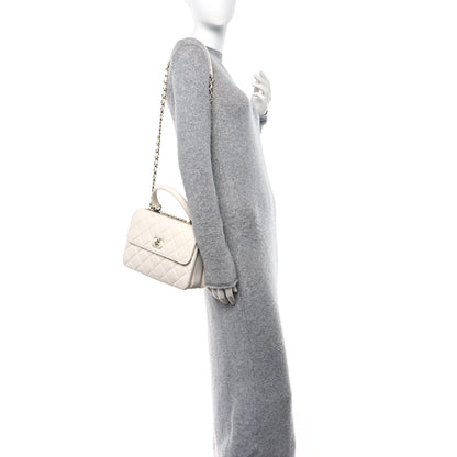 Chanel Lambskin Quilted Small Trendy Chain CC Flap Dual Handle Bag White 2 of 13