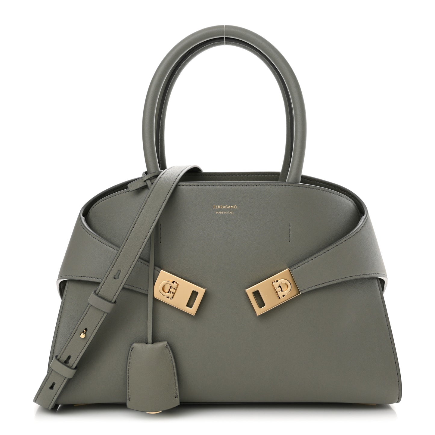 Calfskin Small Hug Bag Ash Grey