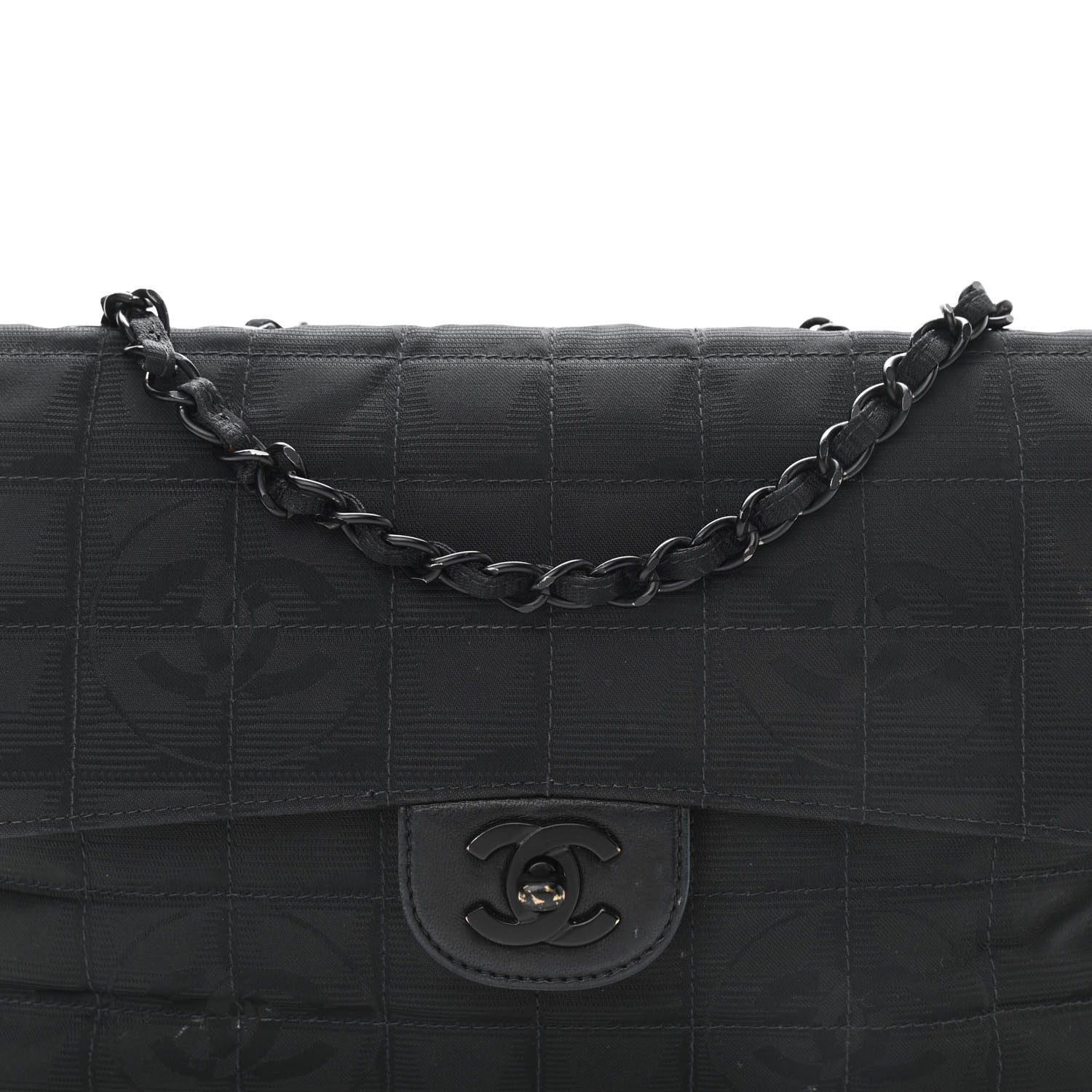 Chanel Nylon Medium Travel Flap Black 15 of 15