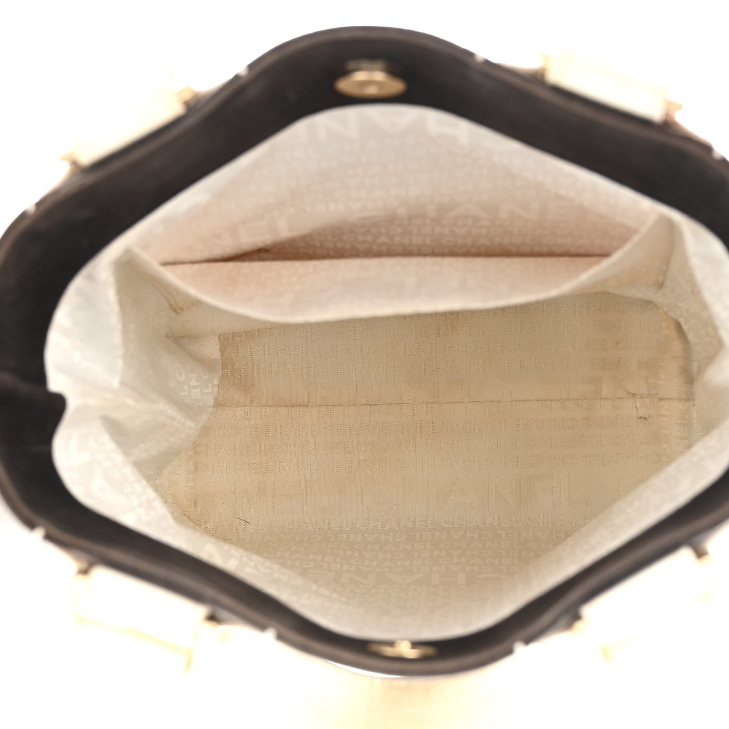 Canvas Square Stitched CC Small Tote Bag Black