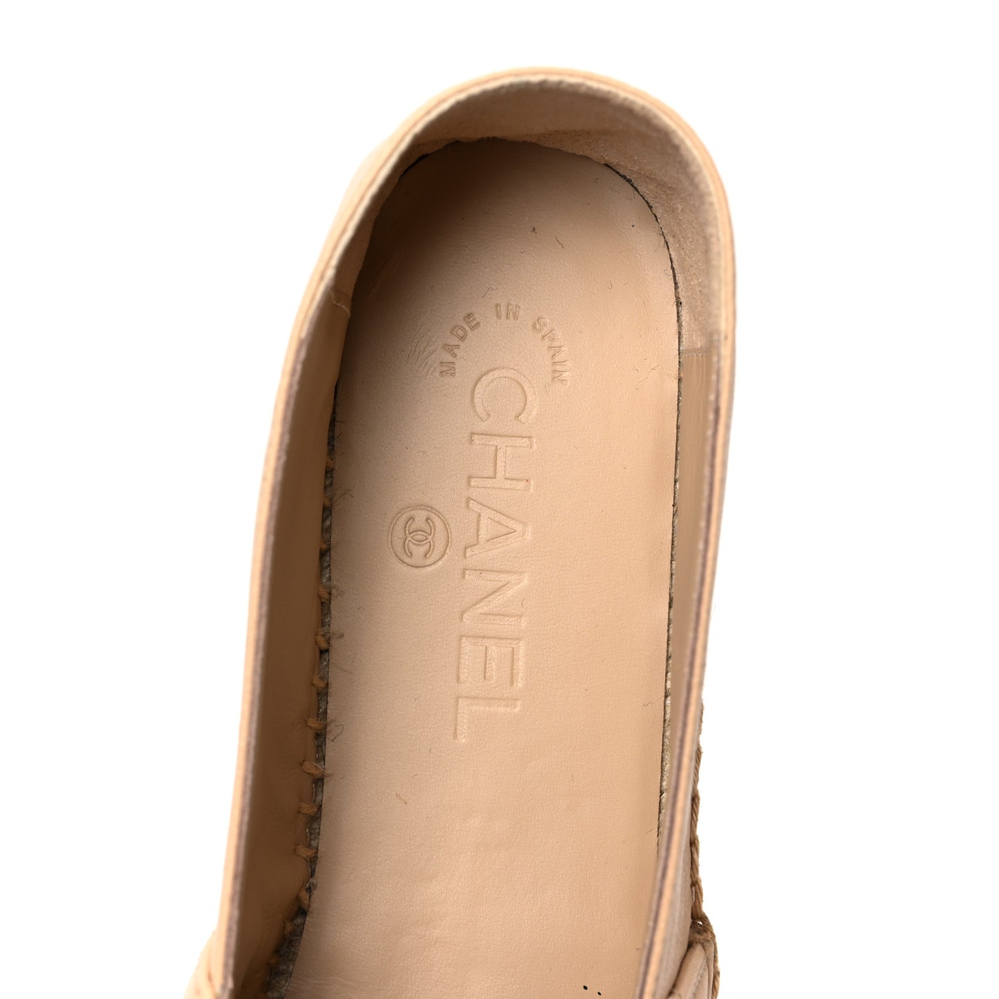 Lambskin Quilted CC Espadrilles 40 Beige