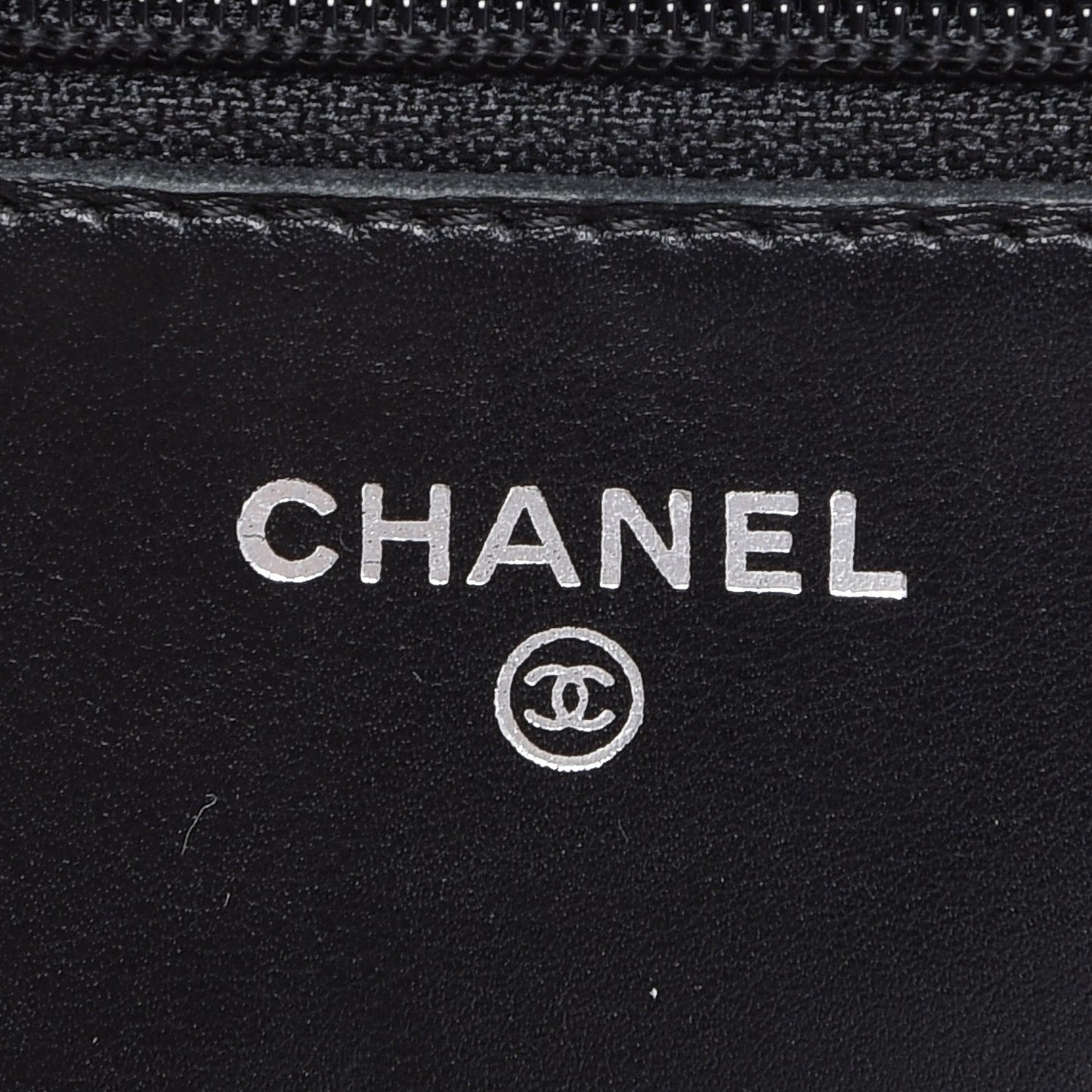 Striated Patent Quilted Wallet on Chain WOC Black
