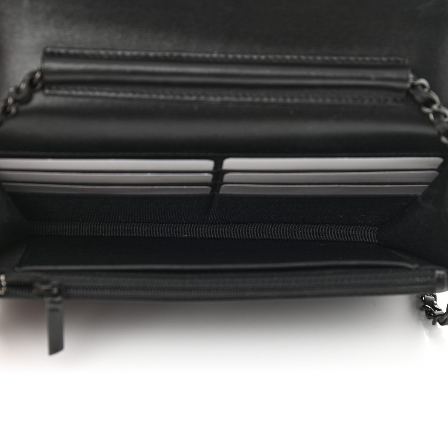 Chanel Lambskin Chevron Quilted Wallet On Chain WOC So Black 5 of 14