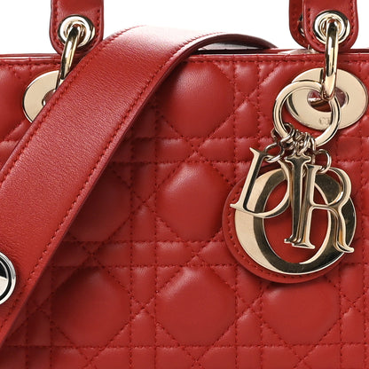 Christian Dior Lambskin Cannage Small Lucky Badges My Lady Dior Red 8 of 12