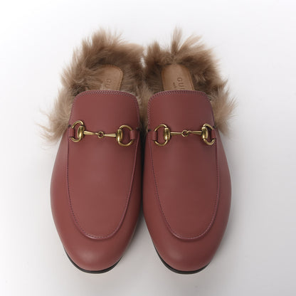 Gucci Calfskin Fur Womens Princetown Slippers 36 Lipstick Rose Natural 5 of 10