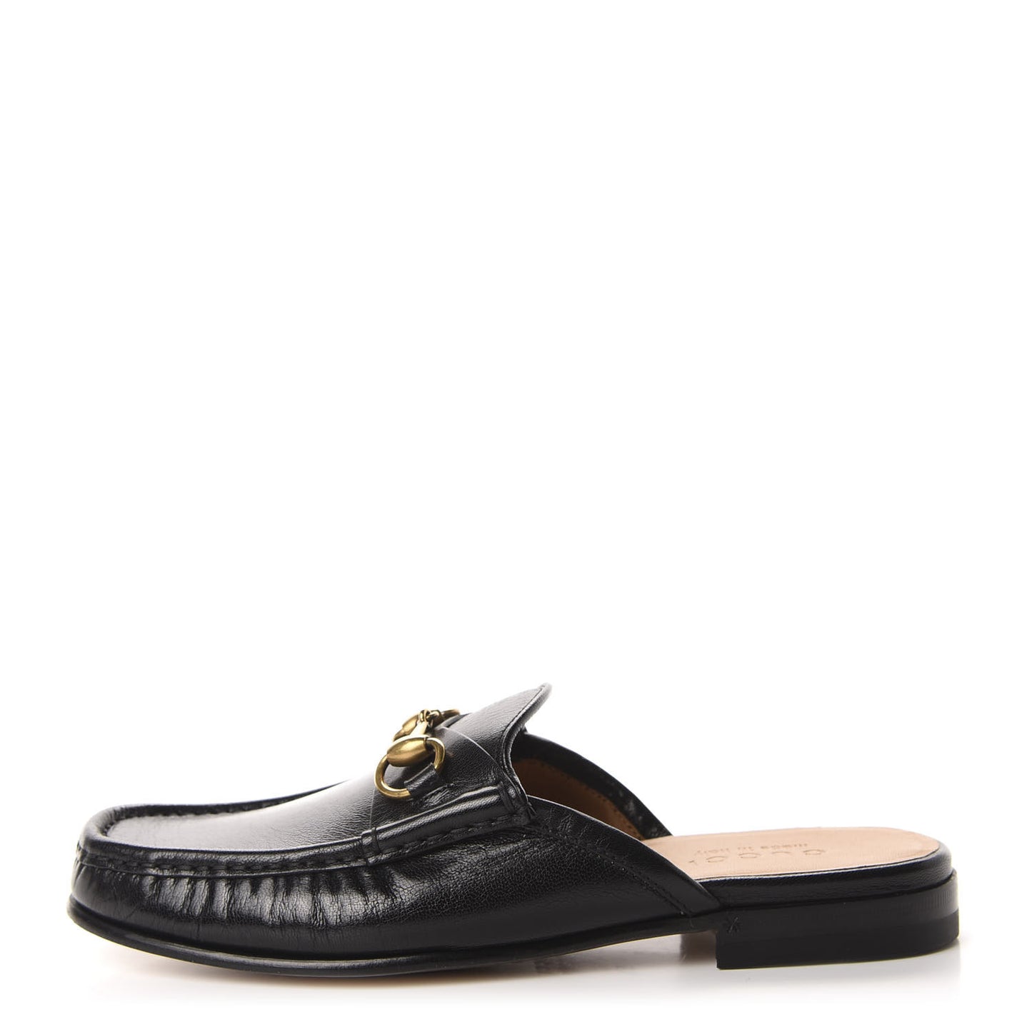 Goatskin Mens Horsebit Slippers 5.5 Black