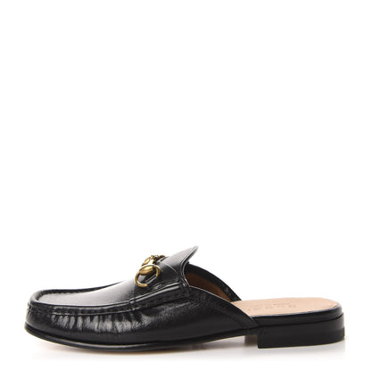 Gucci Goatskin Mens Horsebit Slippers 5.5 Black 1 of 10