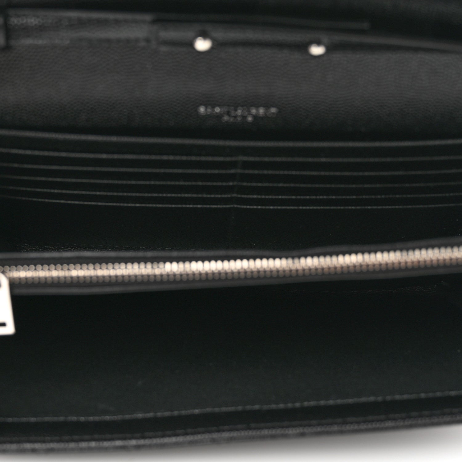 Saint Laurent Grain De Poudre Mixed Matelasse Triquilt Monogram Chain Wallet Black 4 of 8
