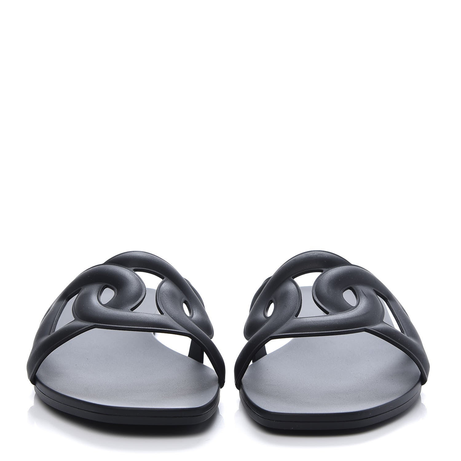 Hermes Rubber Aloha Sandals 37 Black 2 of 9