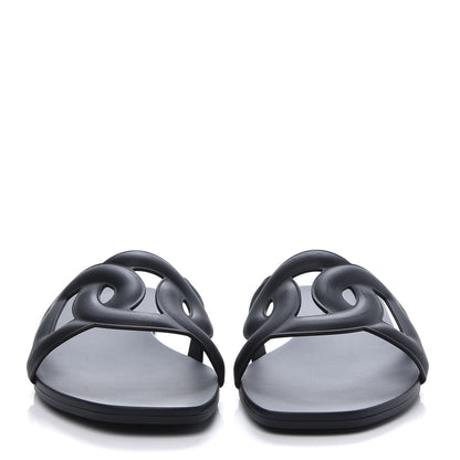 Hermes Rubber Aloha Sandals 37 Black 2 of 9