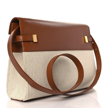 Saint Laurent Canvas Calfskin Manhattan Shoulder Bag Natural Beige Brick 3 of 9