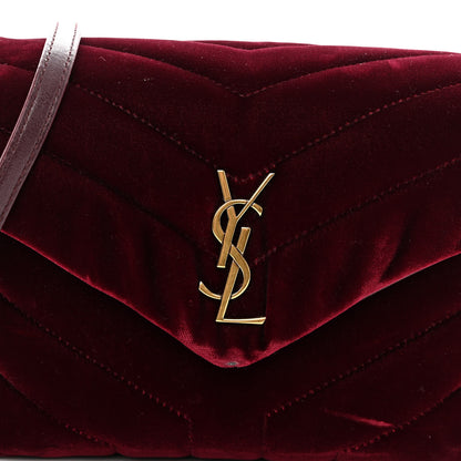 Saint Laurent Velvet Y Quilted Monogram Toy Loulou Crossbody Bag French Burgundy 8 of 12
