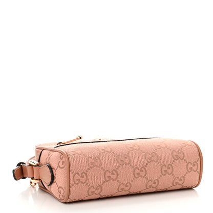Gucci Monogram Textured Dollar Calfskin Mini Ophidia Shoulder Bag Cloche Rose Pink 4 of 11