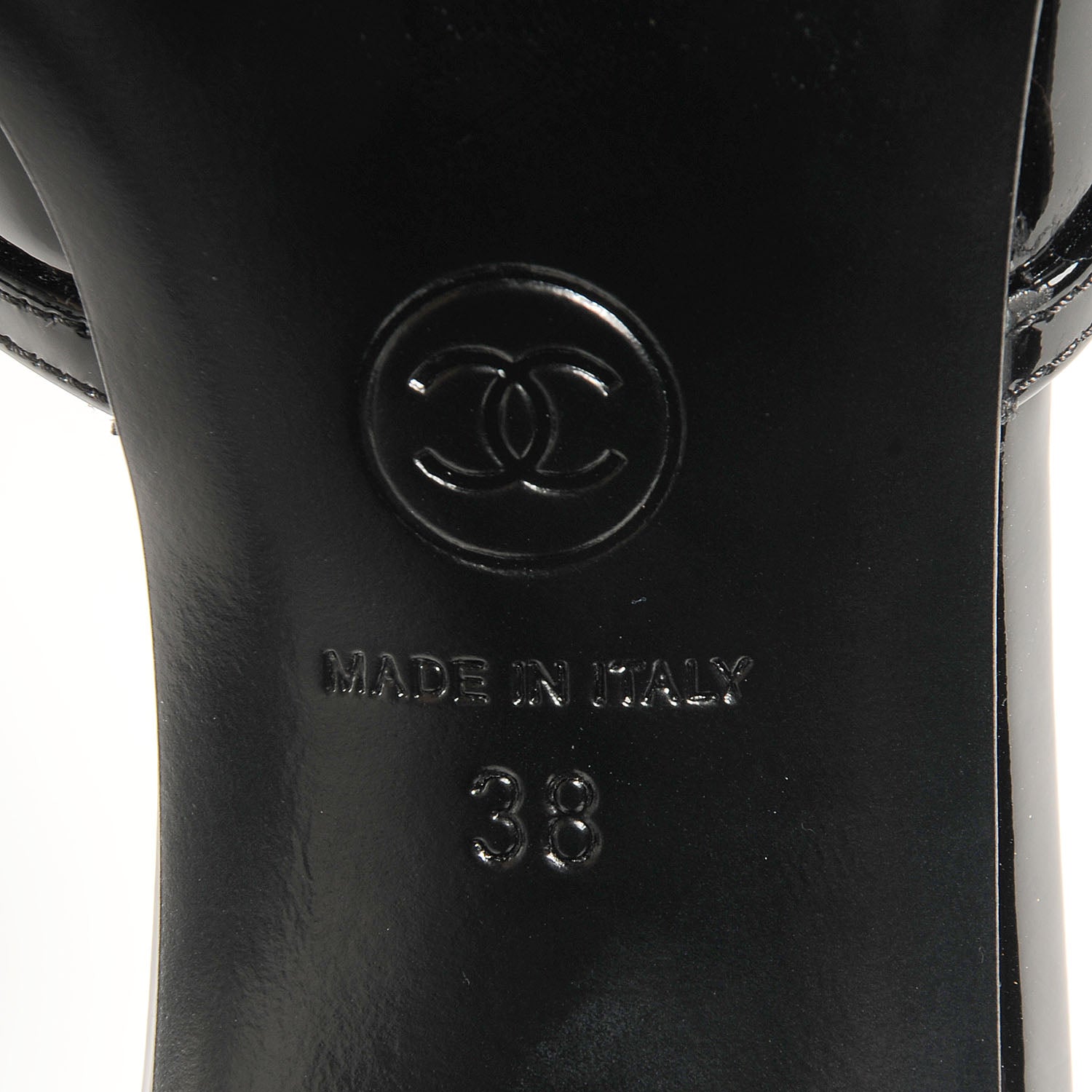Chanel Patent CC Pumps 38 Black 6 of 6