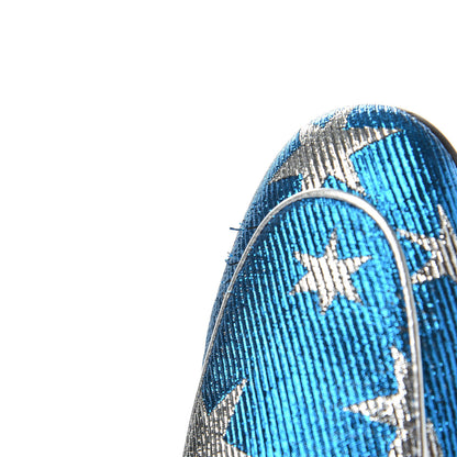 Gucci Lurex Calfskin Starry Sky Womens Jordaan Loafers 39 Bluette Silver 10 of 11