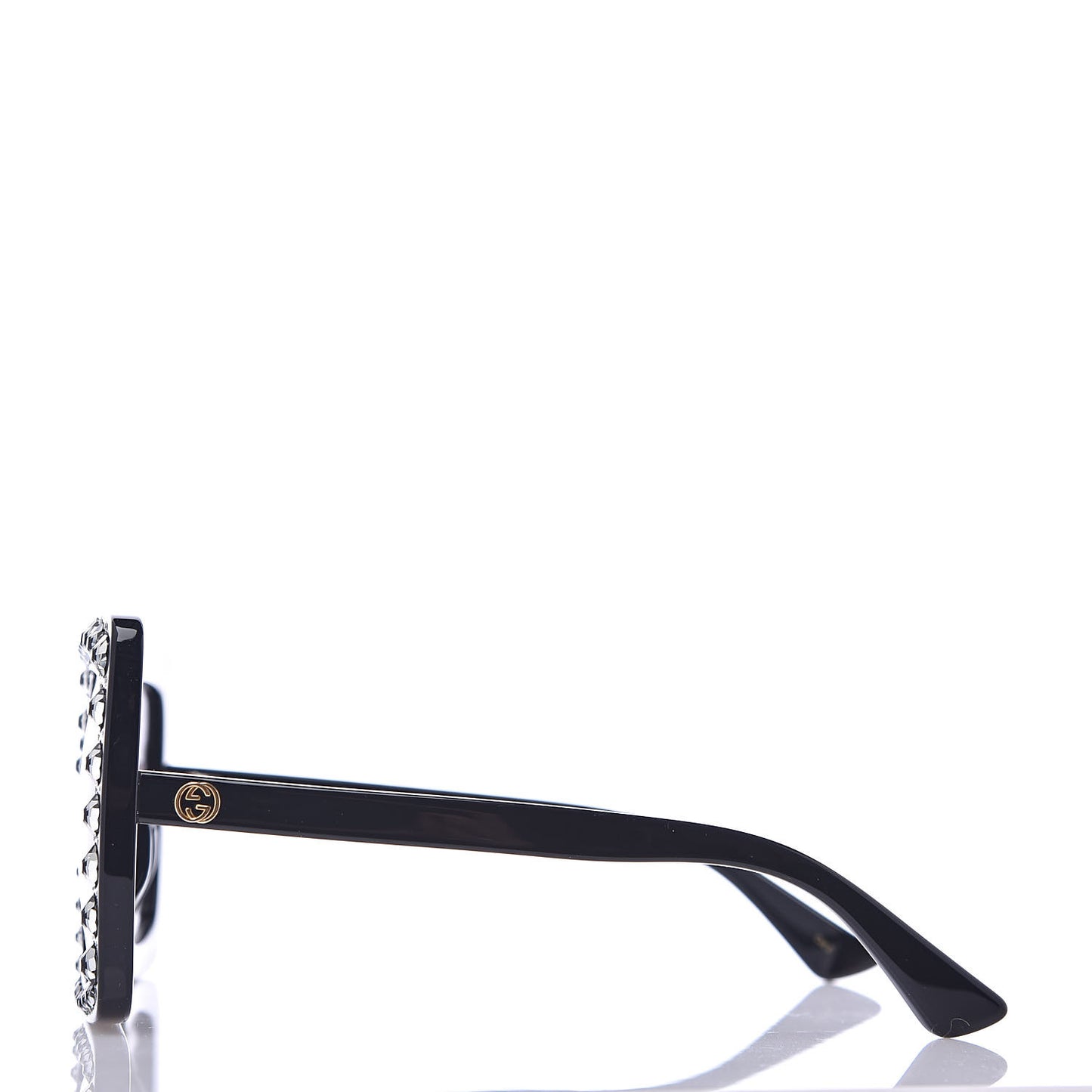 Acetate Crystal Oversize Sunglasses GG0148S Black