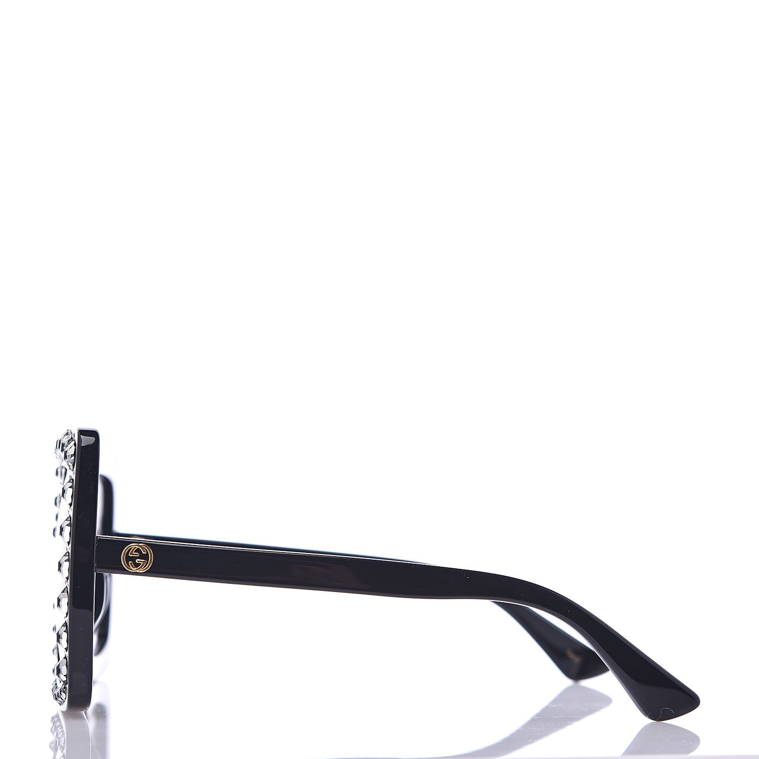 Gucci Acetate Crystal Oversize Sunglasses GG0148S Black 2 of 8