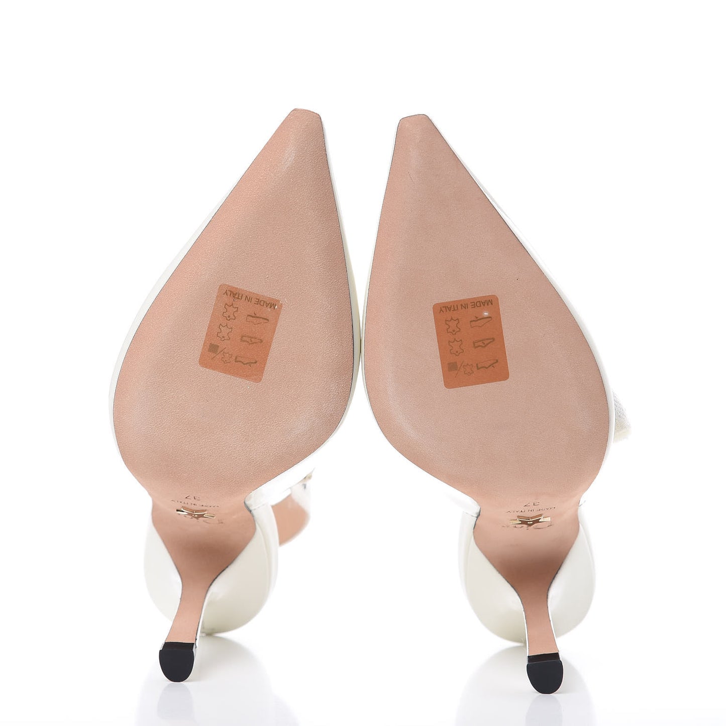 Patent Ribbon J'Adior Slingback 100mm Pumps 37 Off White