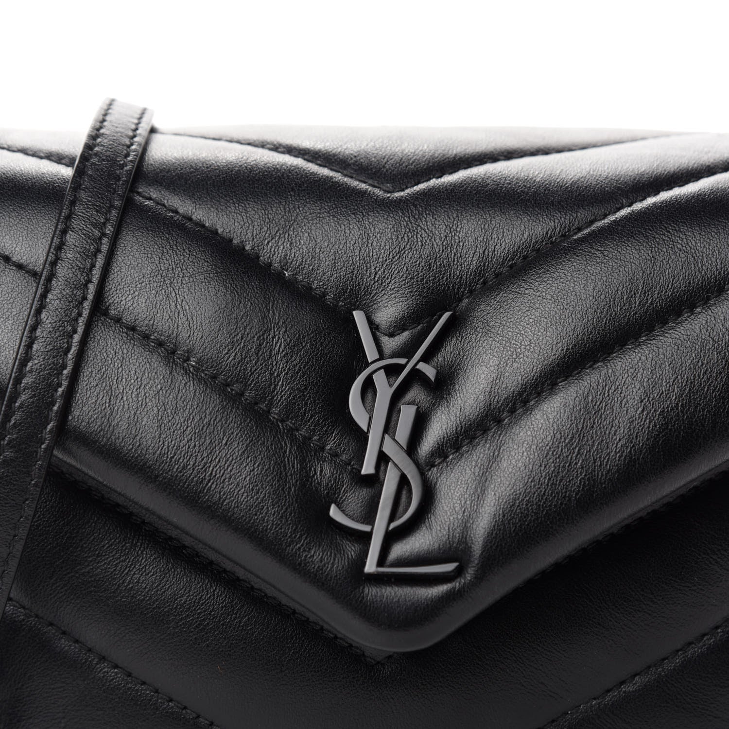 Saint Laurent Calfskin Y Quilted Monogram Toy Loulou Crossbody Bag Black 12 of 12