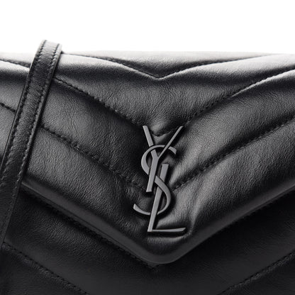 Saint Laurent Calfskin Y Quilted Monogram Toy Loulou Crossbody Bag Black 12 of 12