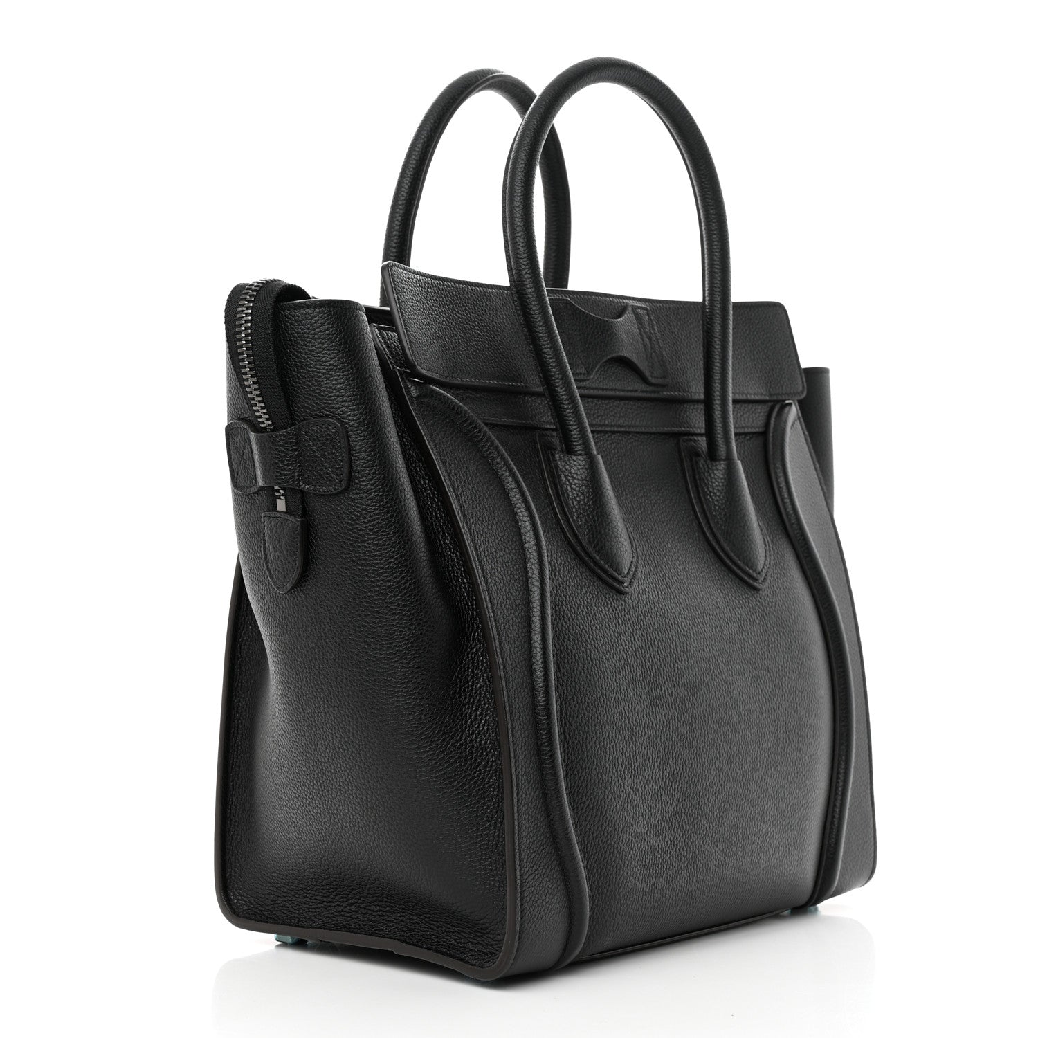Celine Drummed Calfskin Mini Luggage Black 3 of 13