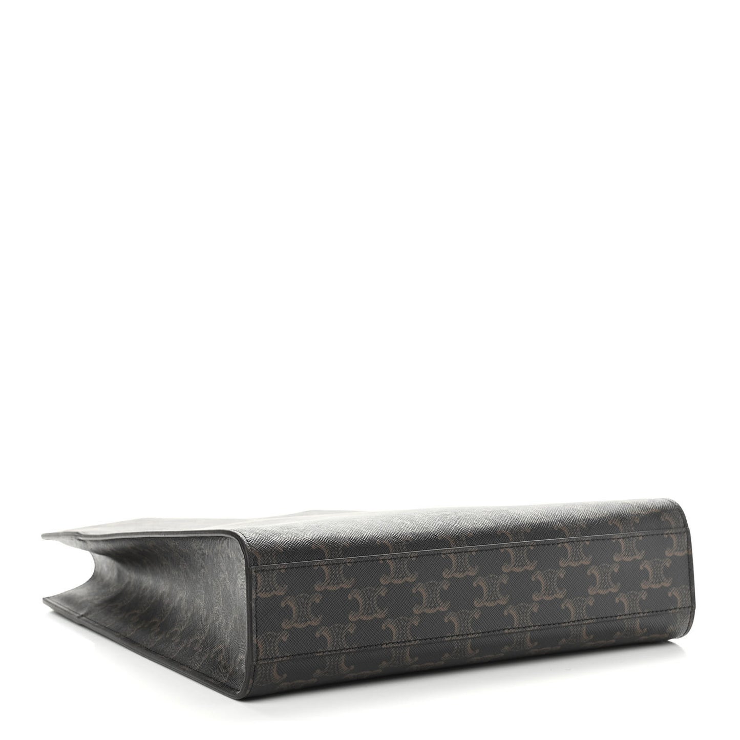 Triomphe Canvas Calfskin Small Vertical Cabas Tan