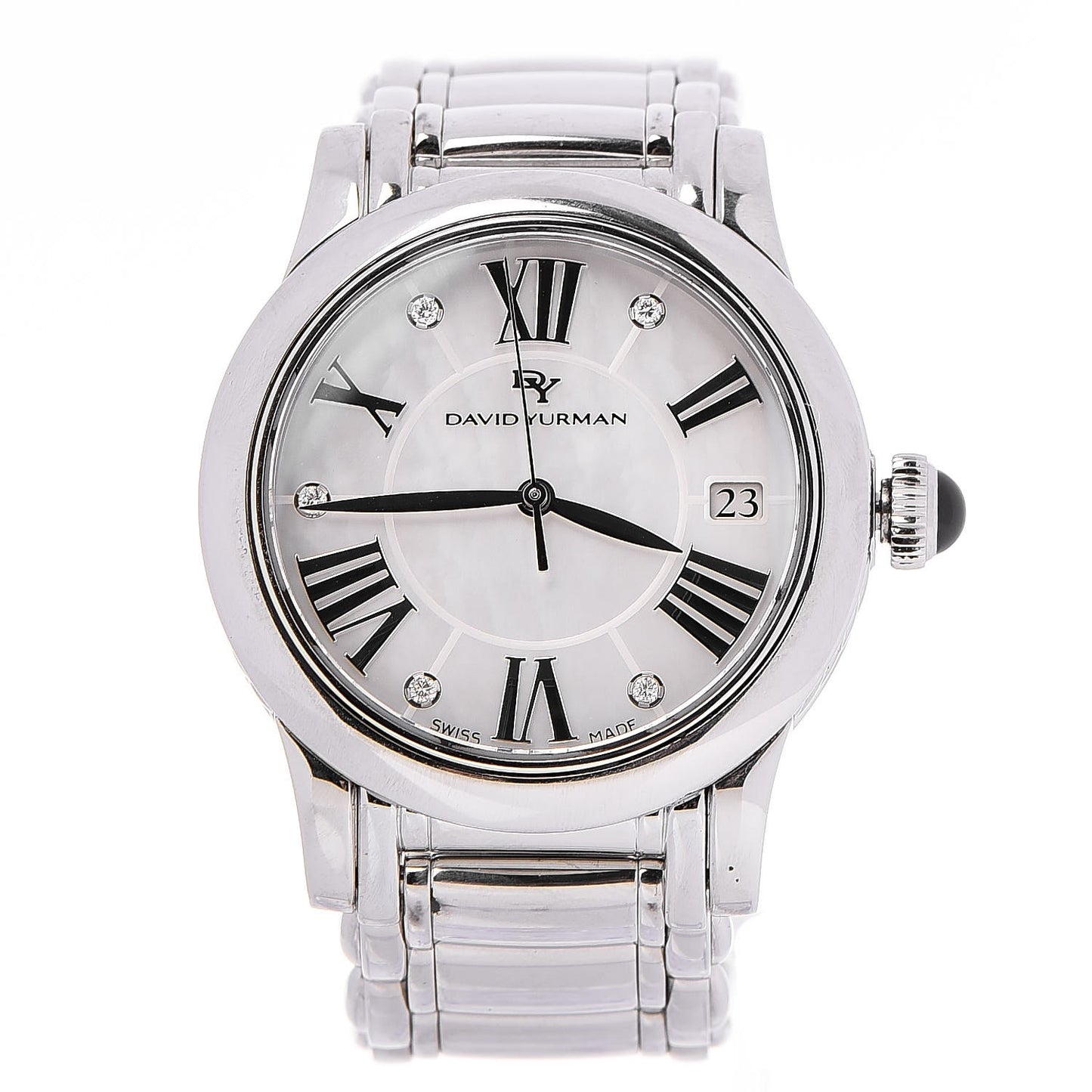 Stainless Steel Diamond Mother of Pearl 34mm Classic Quartz Watch