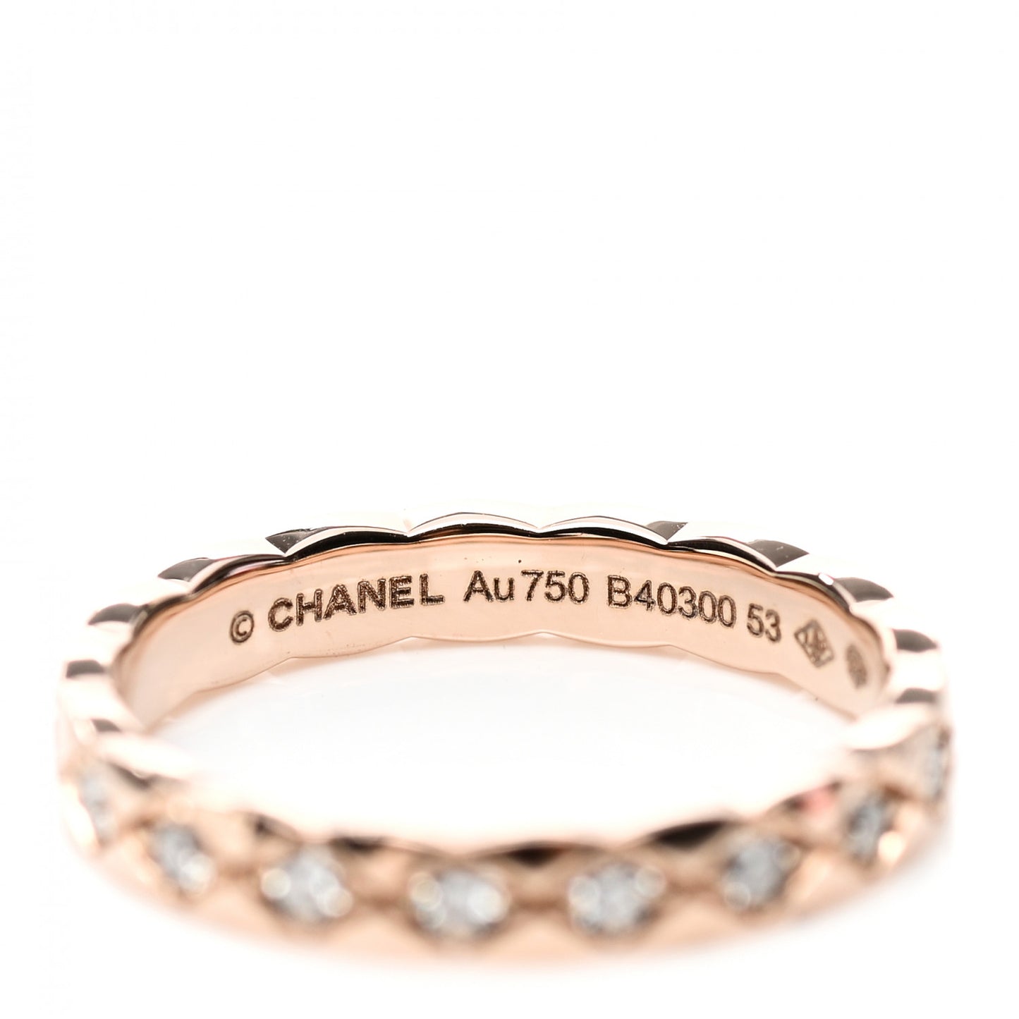 18K Beige Gold Diamond Mini Coco Crush Ring 53 6.25